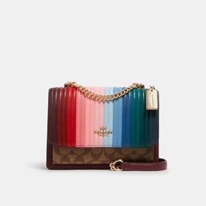 Klare Crossbody With Rainbow Linear Quilting NEW